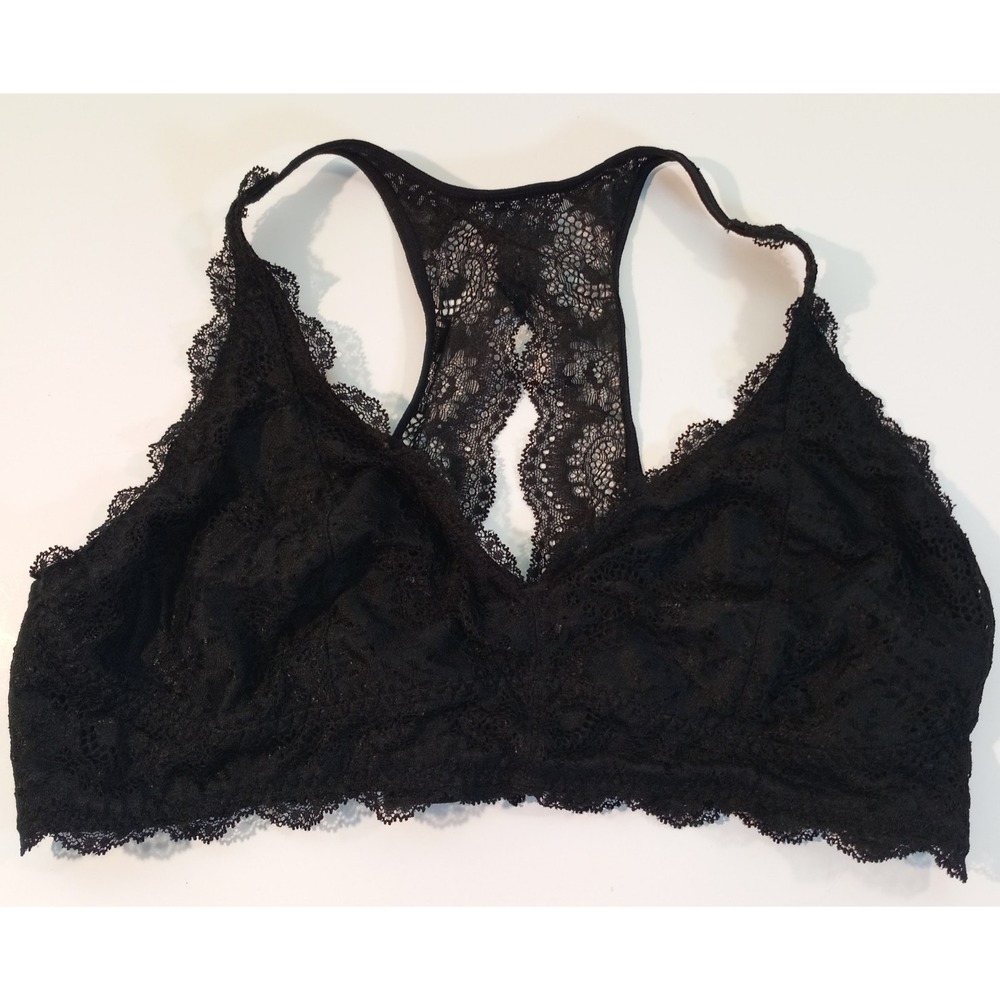 Felina Racerback T-Back Bralette, Women's Bra, Large, Black